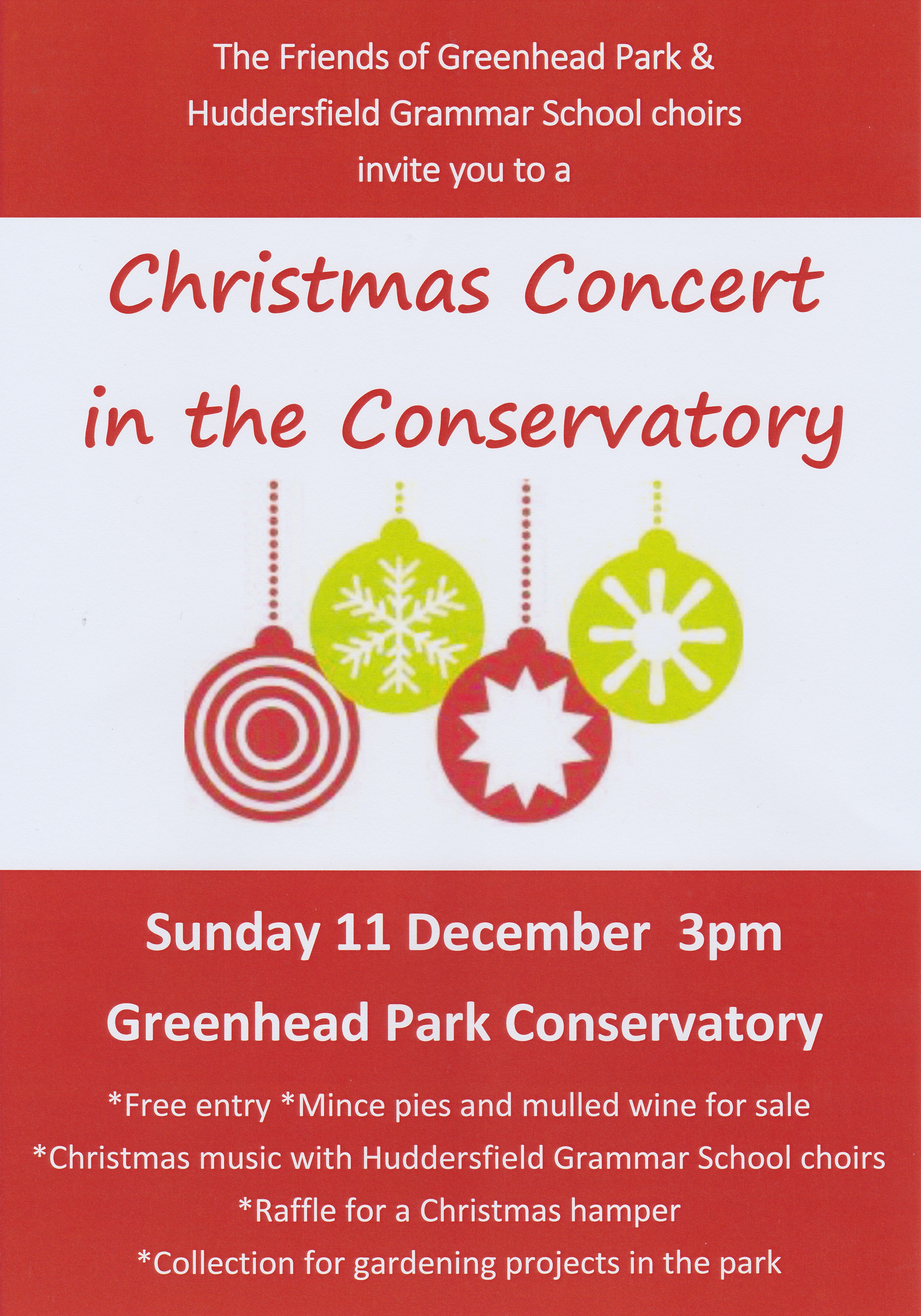 Christmas Concert in the Greenhead Park Conservatory