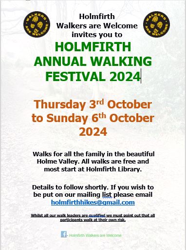 Holmfirth Walkers are Welcome Walking Festival